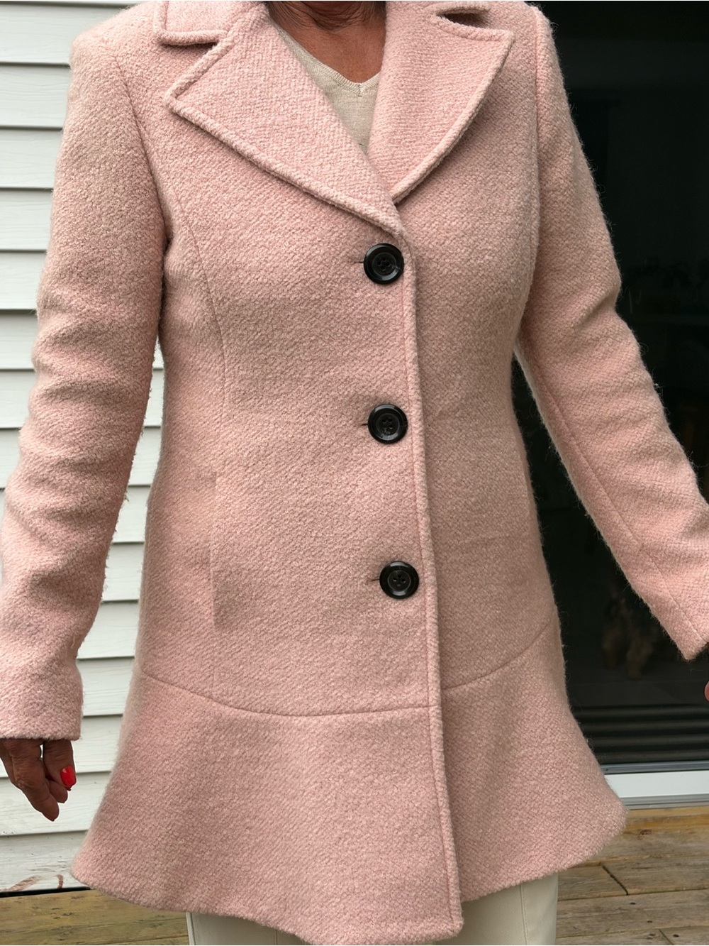 Kensie Blush Pink Wool-Blend Coat